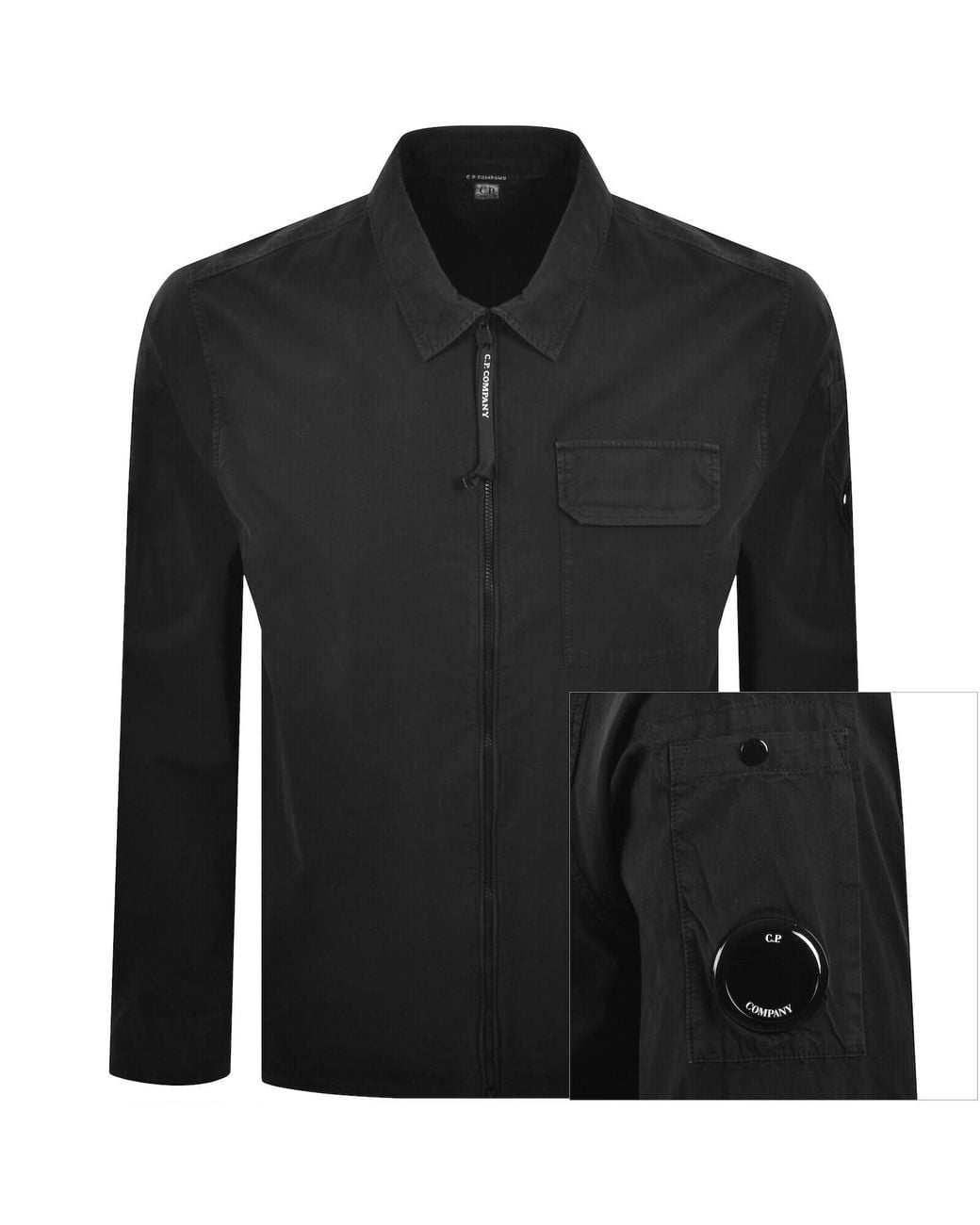 C P Company Black Cp Company Gabardine Overshirt for men
