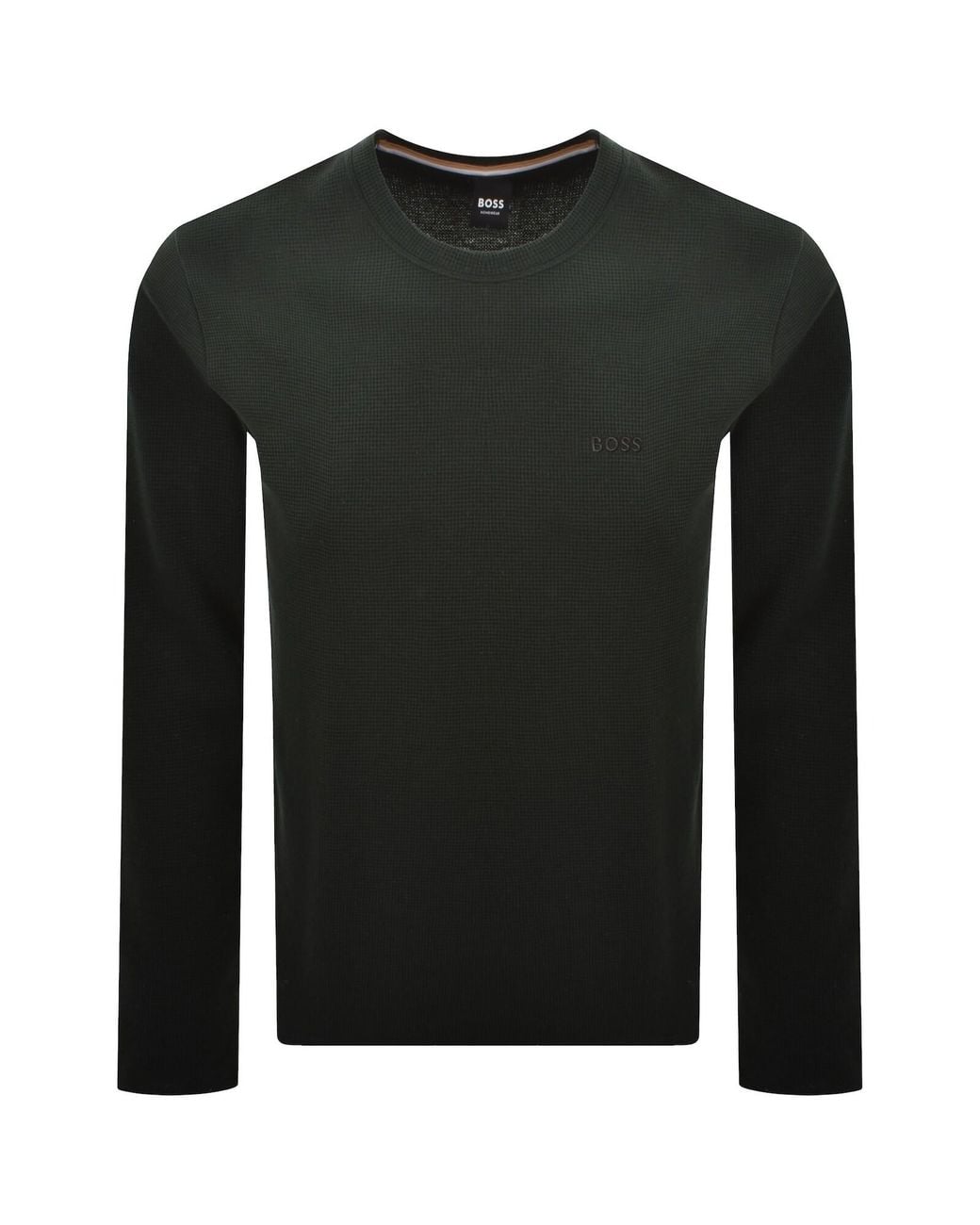 BOSS BUSINESS Black Boss Waffle T Shirt for men