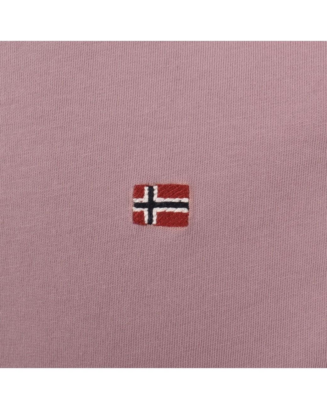 Napapijri Purple Salis Sum Logo T Shirt for men