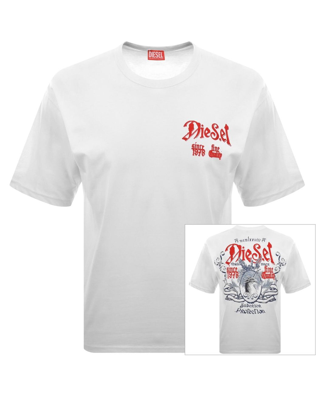 DIESEL White T Boxt Aa2 T Shirt for men
