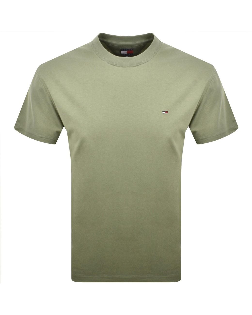 Tommy Hilfiger Green Flag Logo T Shirt for men