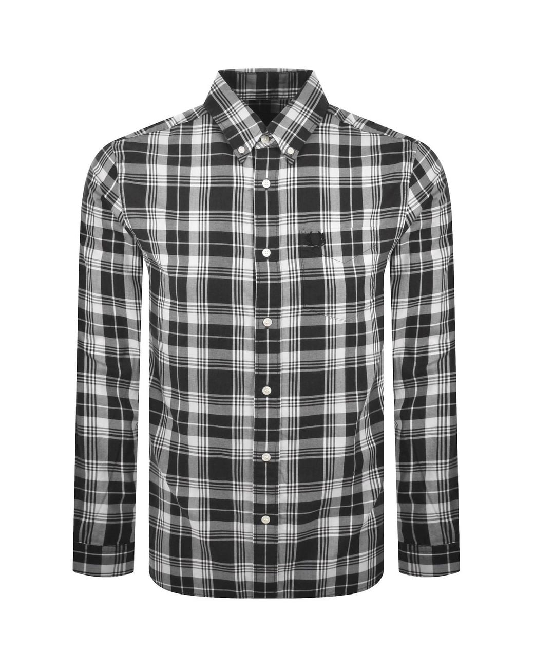 Fred Perry Black Tartan Shirt for men
