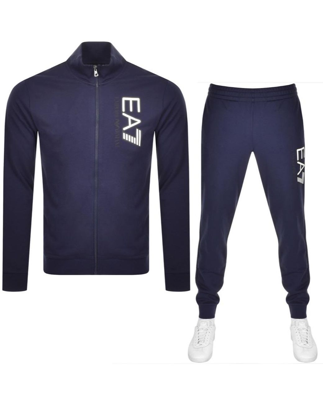 EA7 Cotton Emporio Armani Logo Tracksuit in Navy (Blue) for Men - Lyst