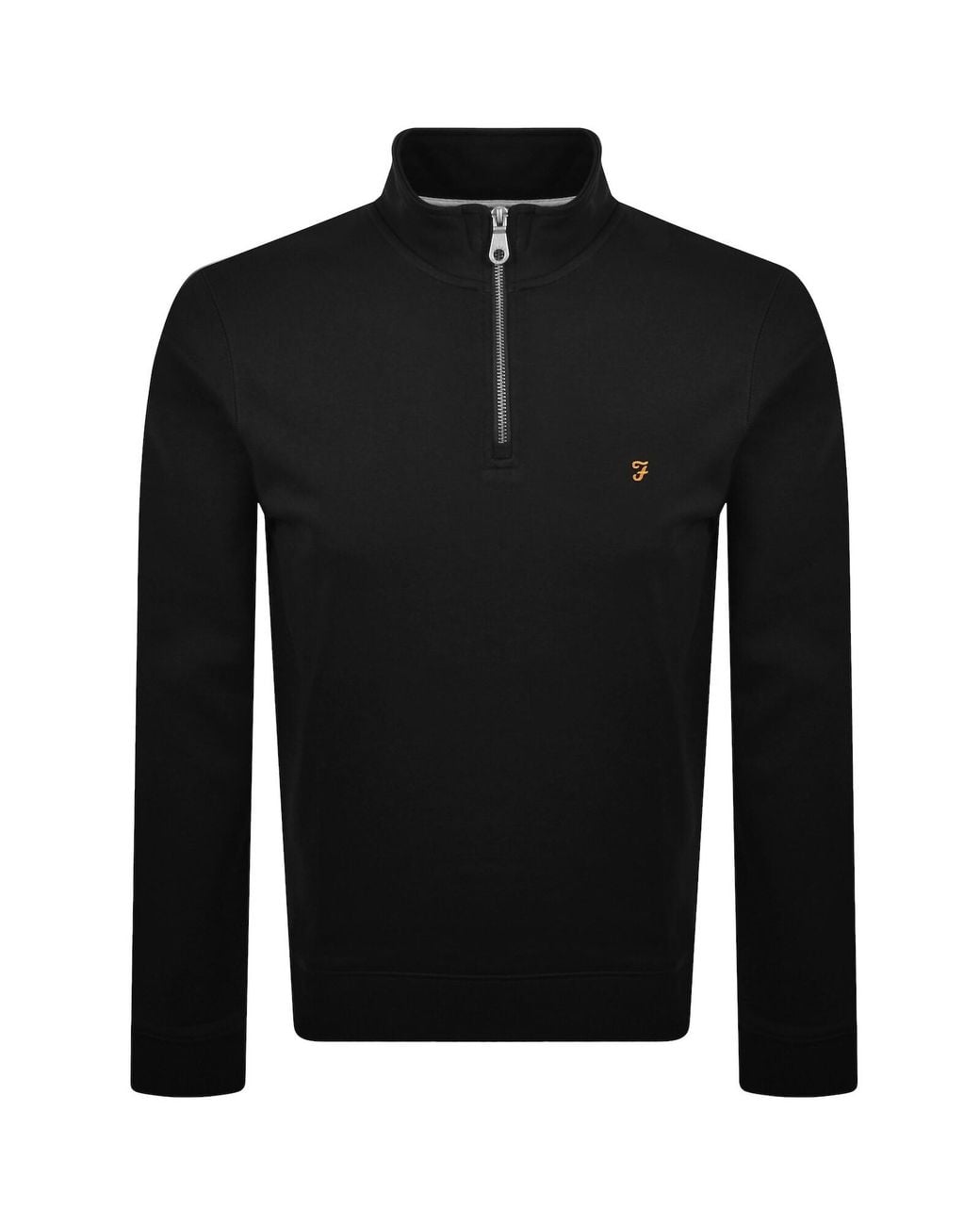 Farah Black Farah Arnold Quarter Zip Sweatshirt for men