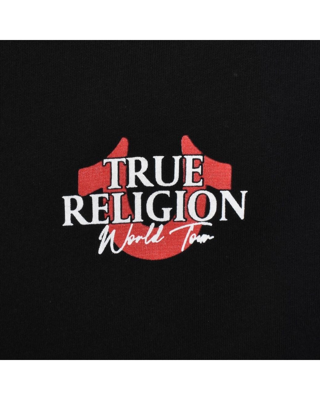 True Religion Black World Tour T Shirt Jet for men