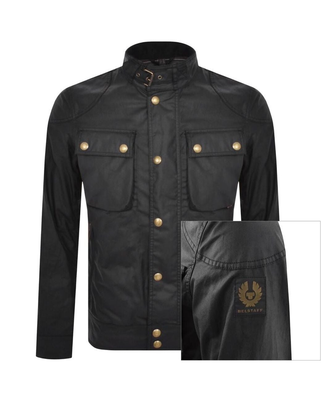 Belstaff Black Racemaster Waxed Jacket for men