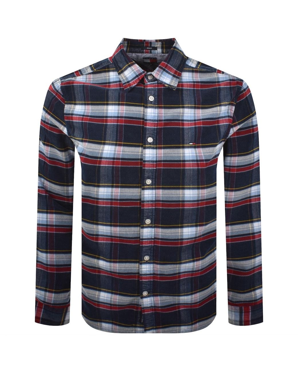 Tommy Hilfiger Blue Check Corduroy Shirt Dark for men