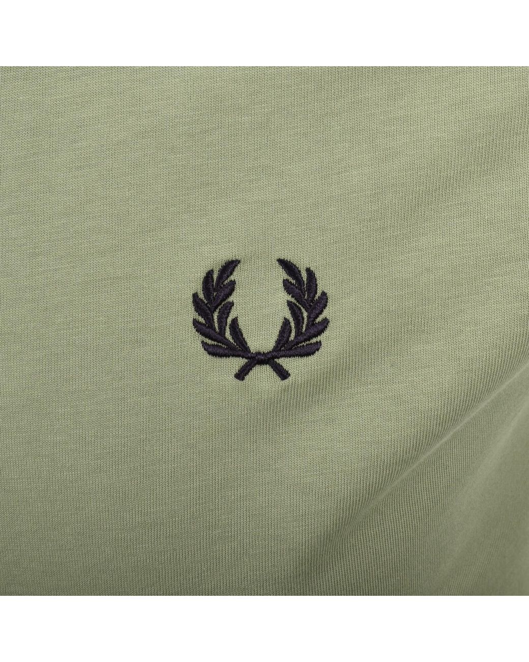 Fred Perry Green Ringer T Shirt Seagrass for men