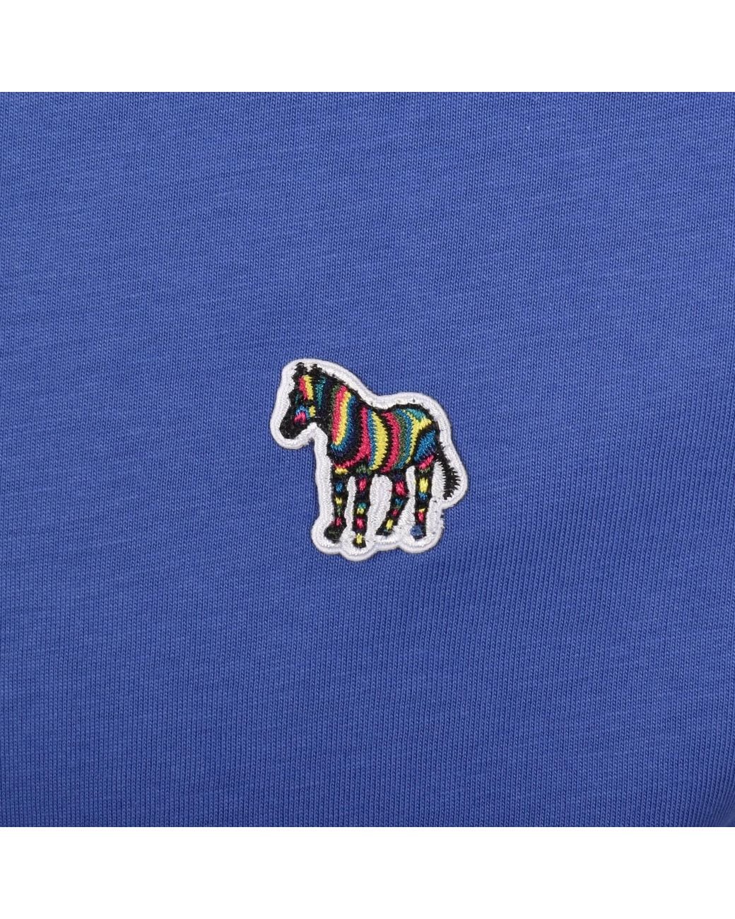 Paul Smith Blue Short Sleeve Zebra T Shirt for men