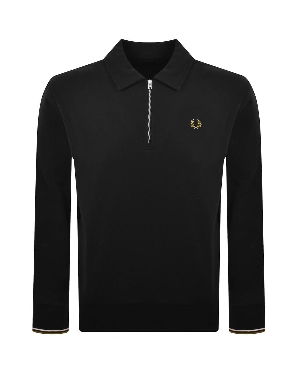 Fred Perry Black Collared Sweatshirt for men
