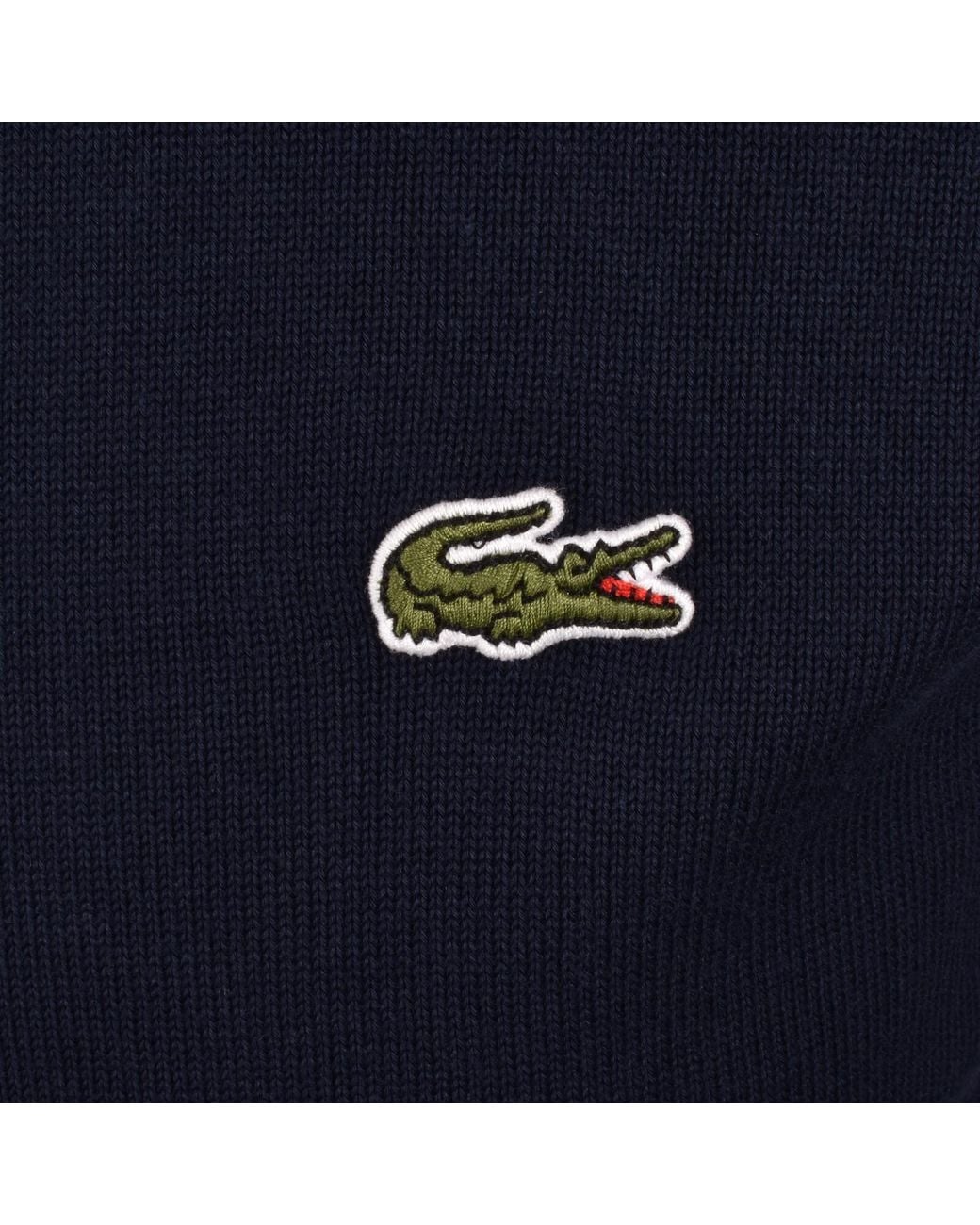 Lacoste Blue Full Zip Knit Jumper for men