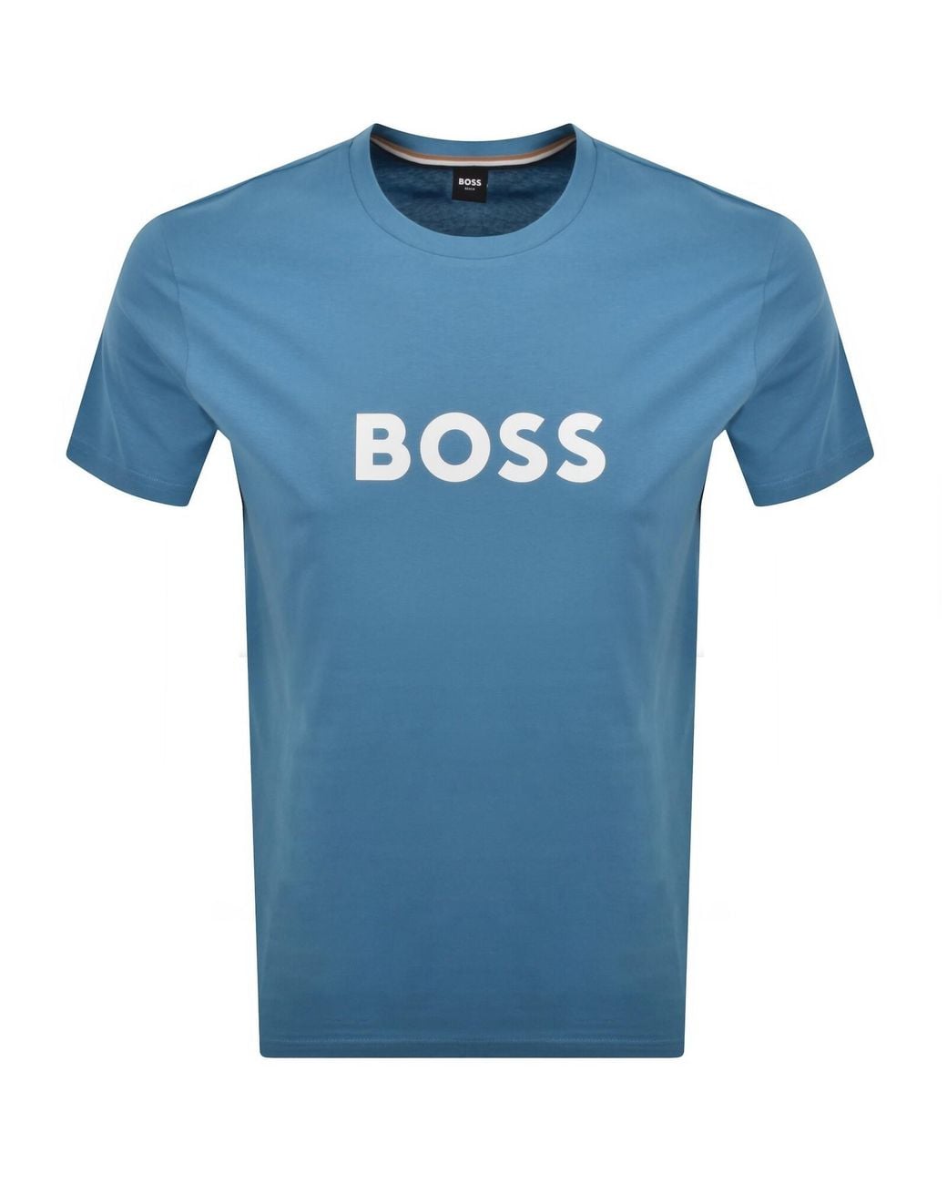 BOSS BUSINESS Blue Boss Beachwear Logo T Shirt for men