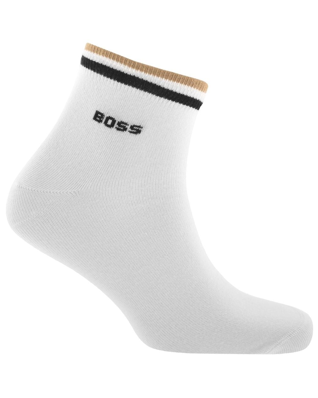 BOSS BUSINESS White Boss 2 Pack Ankle Socks for men