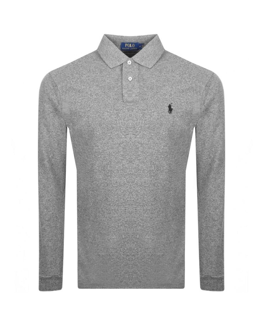 Ralph Lauren Gray Long Sleeved Polo T Shirt for men