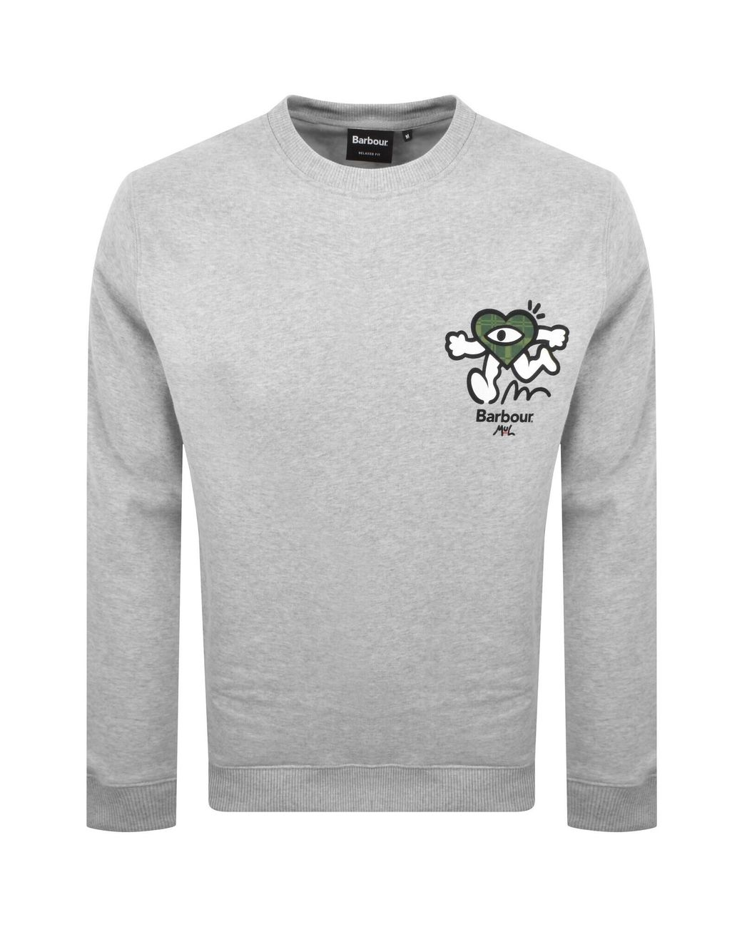 Barbour Gray X Mul Crew Neck Sweatshirt for men