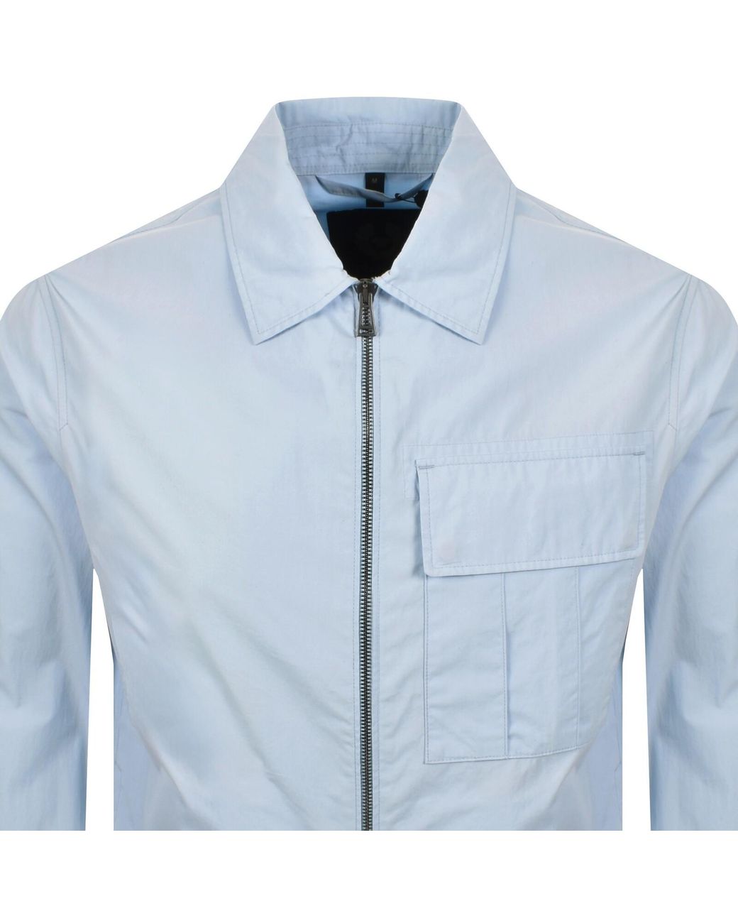 Belstaff Blue Cargo Overshirt Sky for men