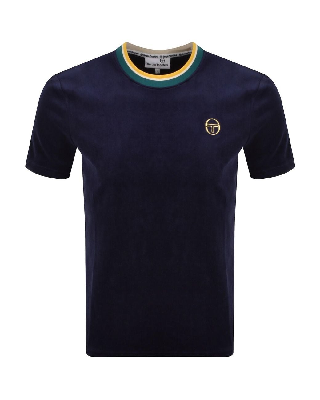 Sergio Tacchini Blue Monte Velour T Shirt for men