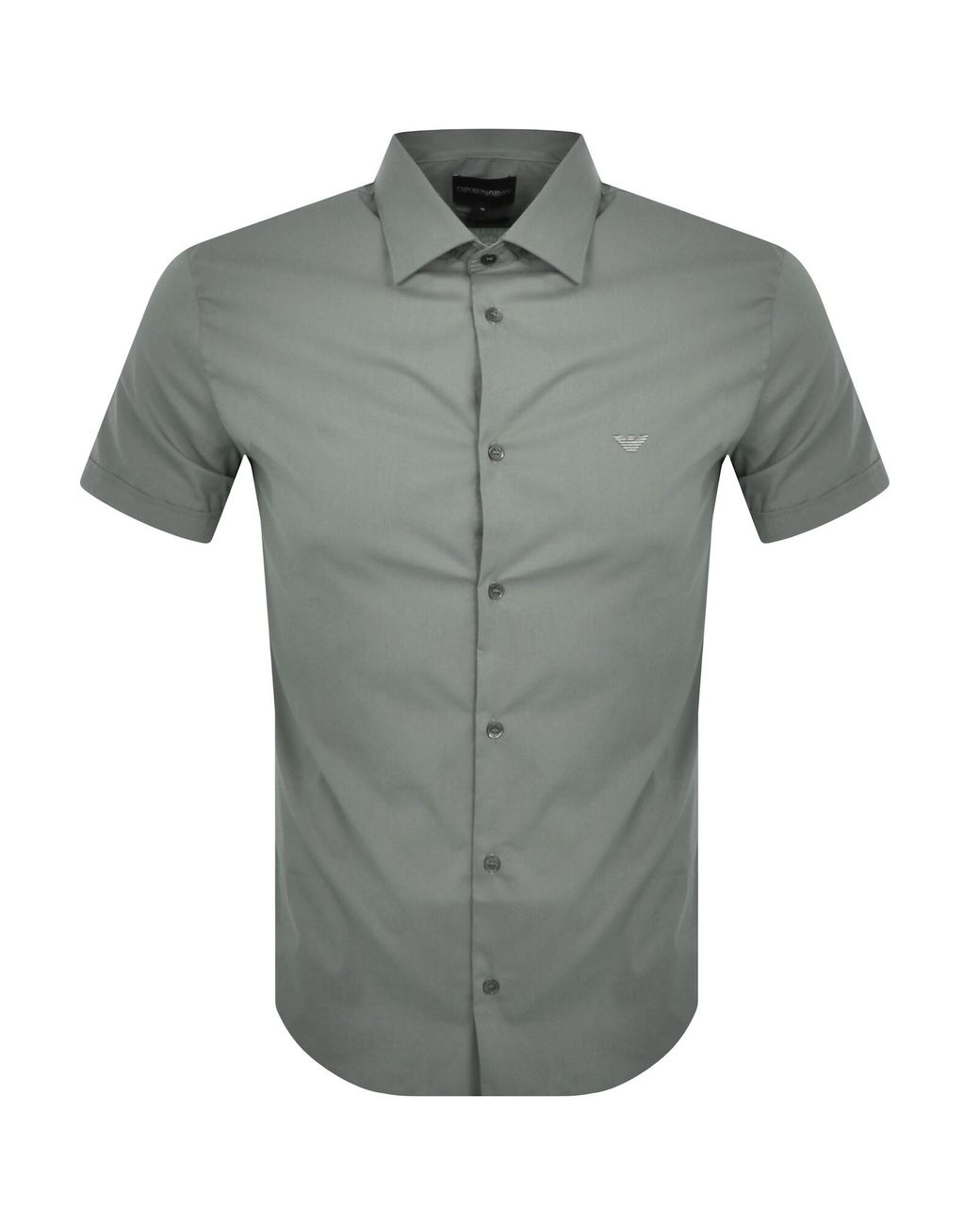 Armani Gray Emporio Short Sleeved Shirt for men