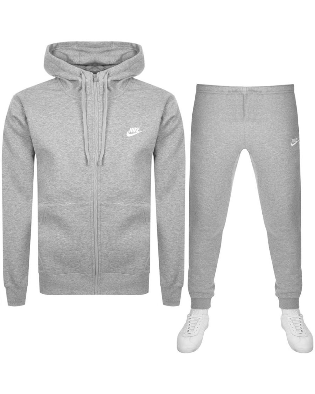Nike Full Zip Club Tracksuit in Grey for Men | Lyst UK