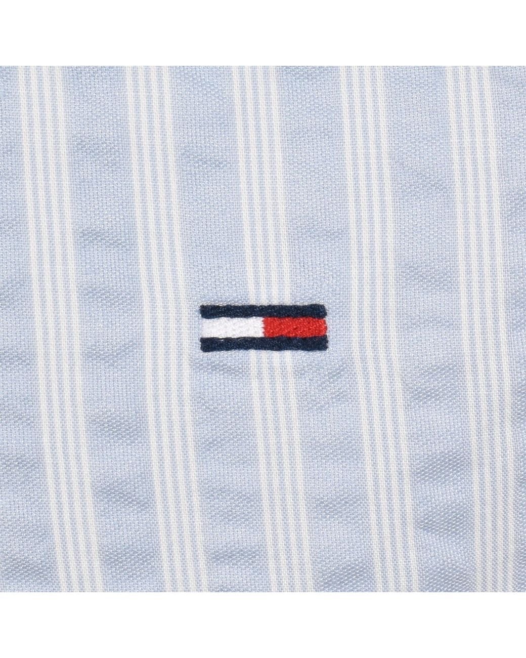 Tommy Hilfiger Blue Seersucker Striped Shirt for men