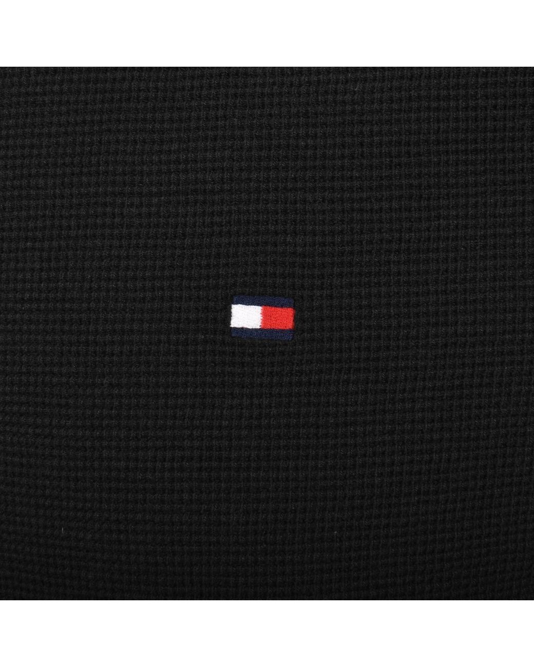 Tommy Hilfiger Black Textured Long Sleeve T Shirt for men
