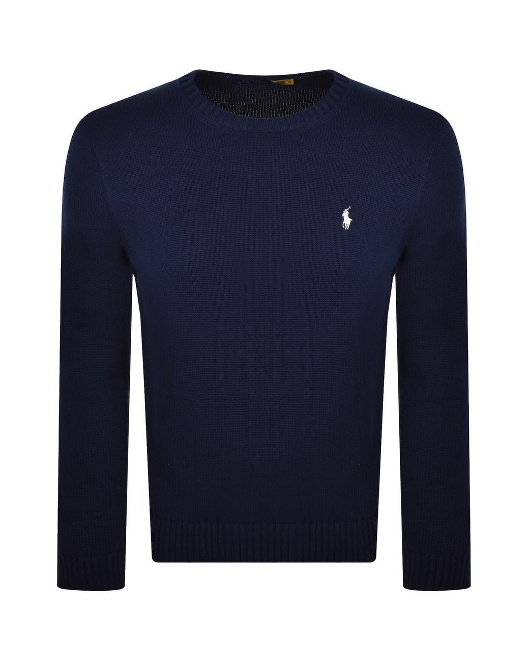 Ralph Lauren Blue Crew Neck Knit Jumper for men