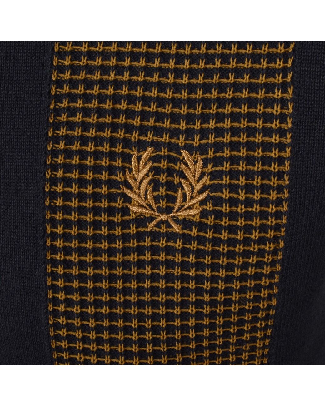 Fred Perry Black Panel Detail Knit Polo Shirt for men