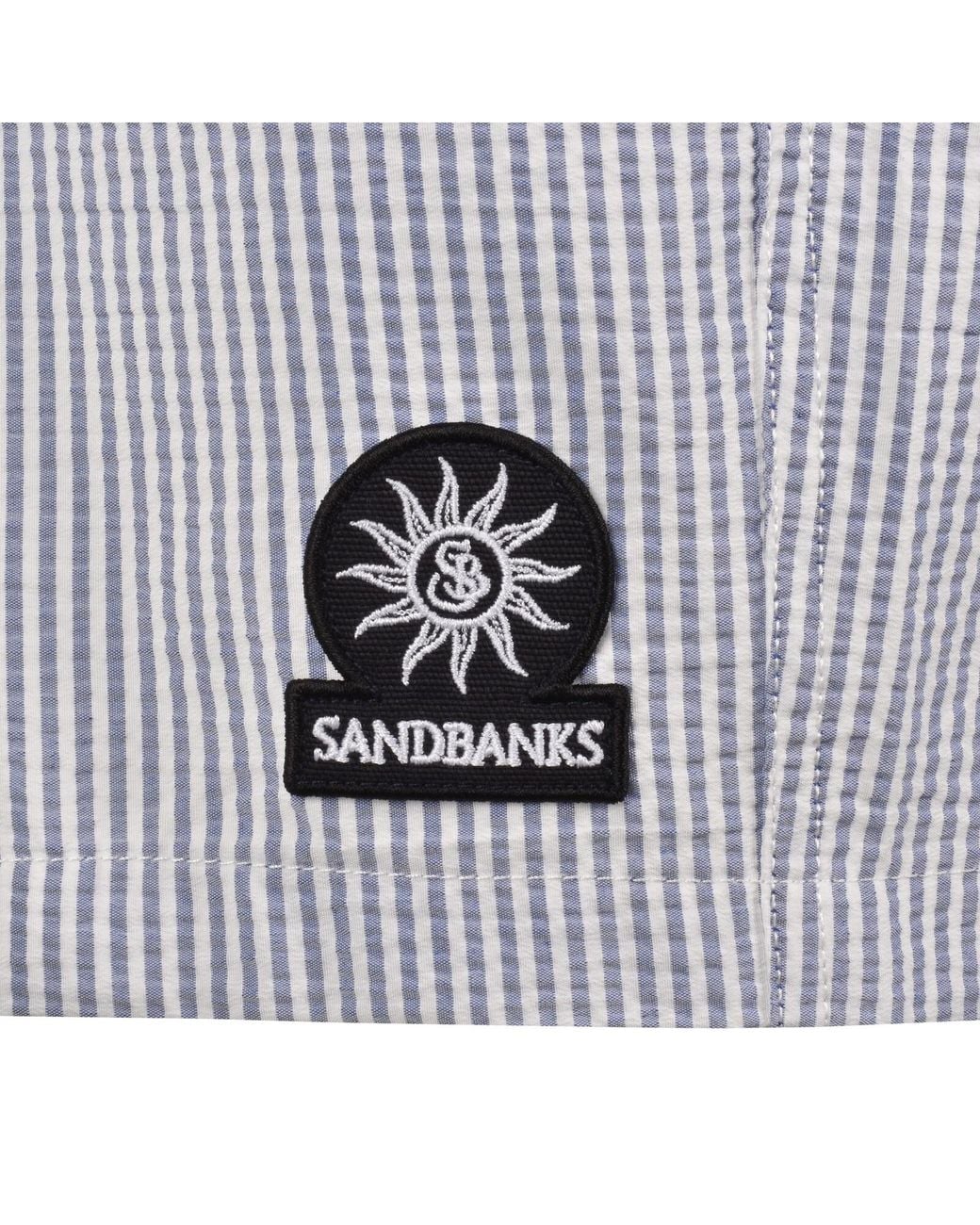 Sandbanks Blue Seersucker Swim Shorts for men