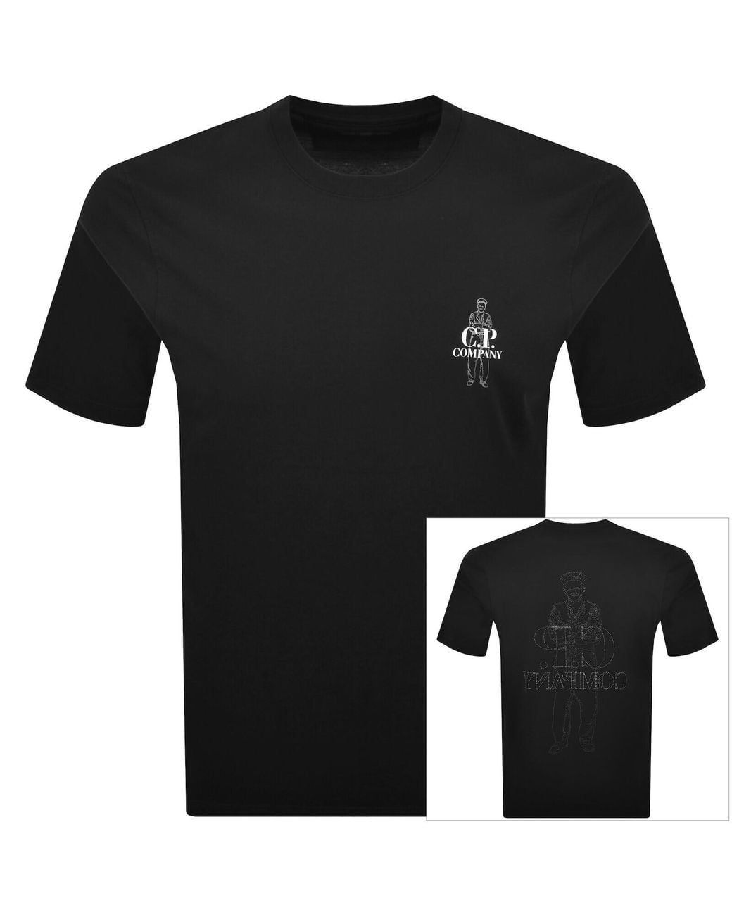 C P Company Black Cp Company Comfort Logo T Shirt for men