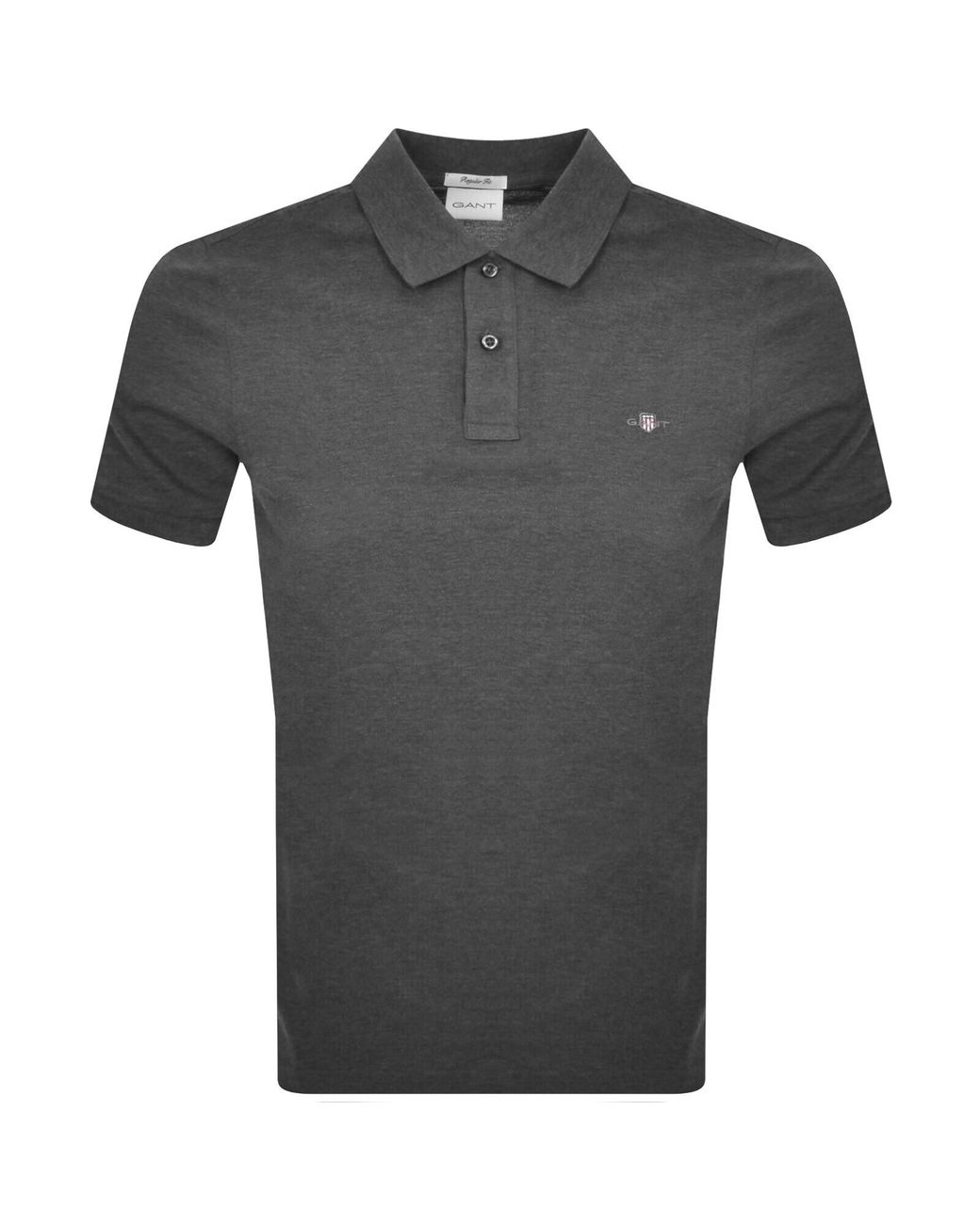 Gant Gray Regular Shield Pique Polo T Shirt for men