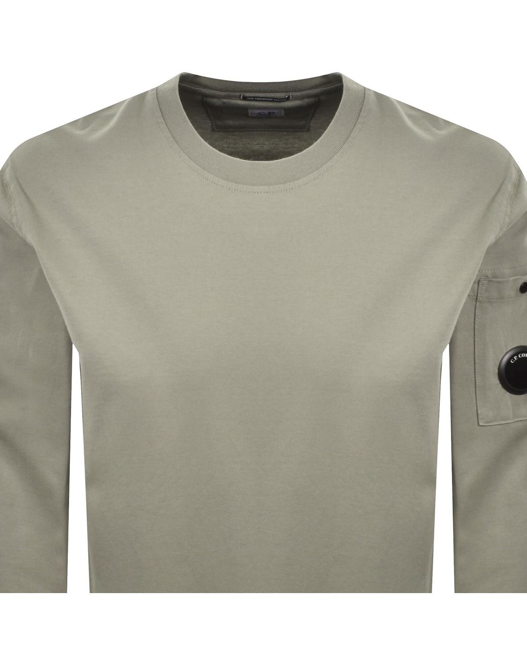 C P Company Gray Cp Company Long Sleeve Lens T Shirt for men