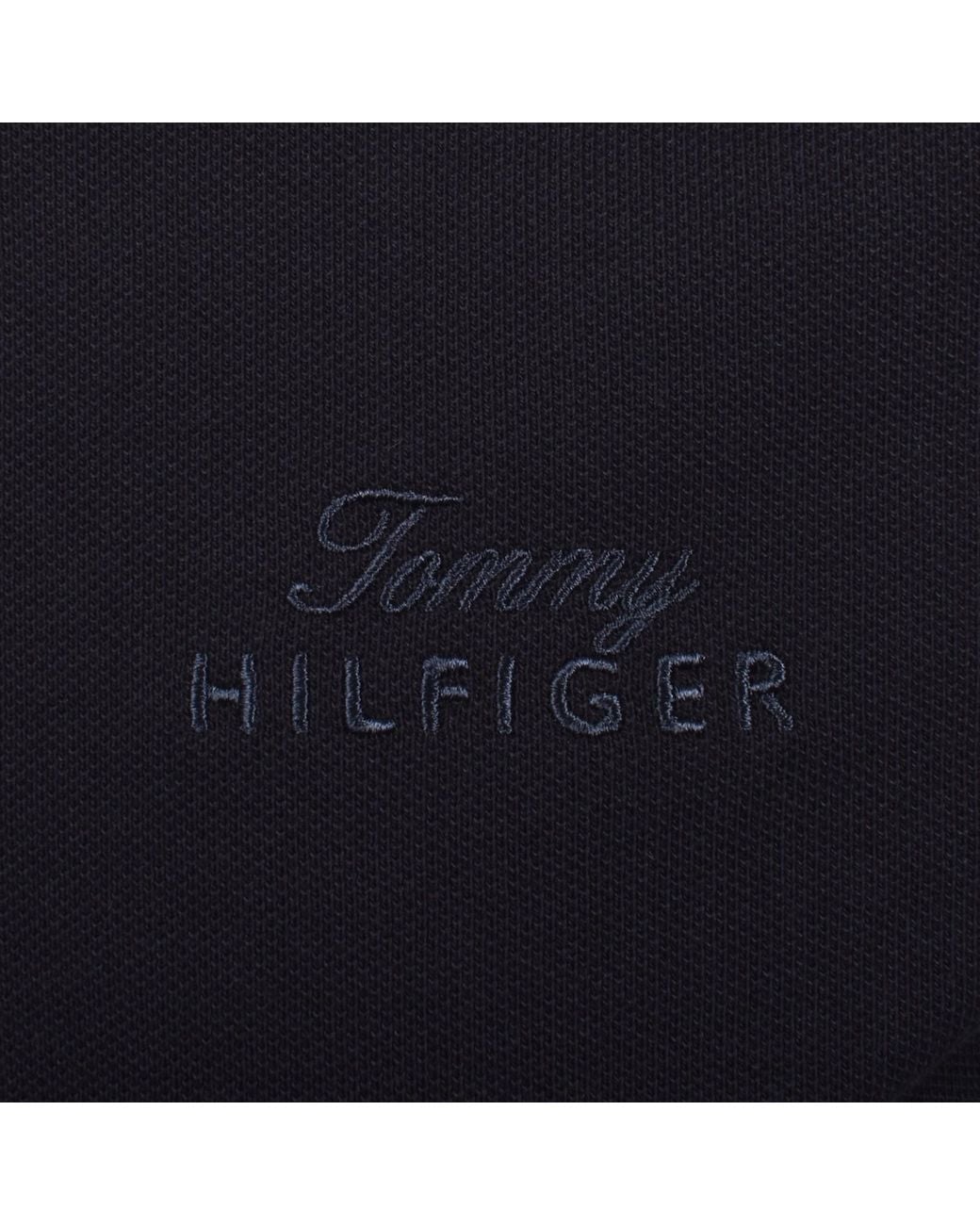 Tommy Hilfiger Black Pique Melange Collar Polo for men