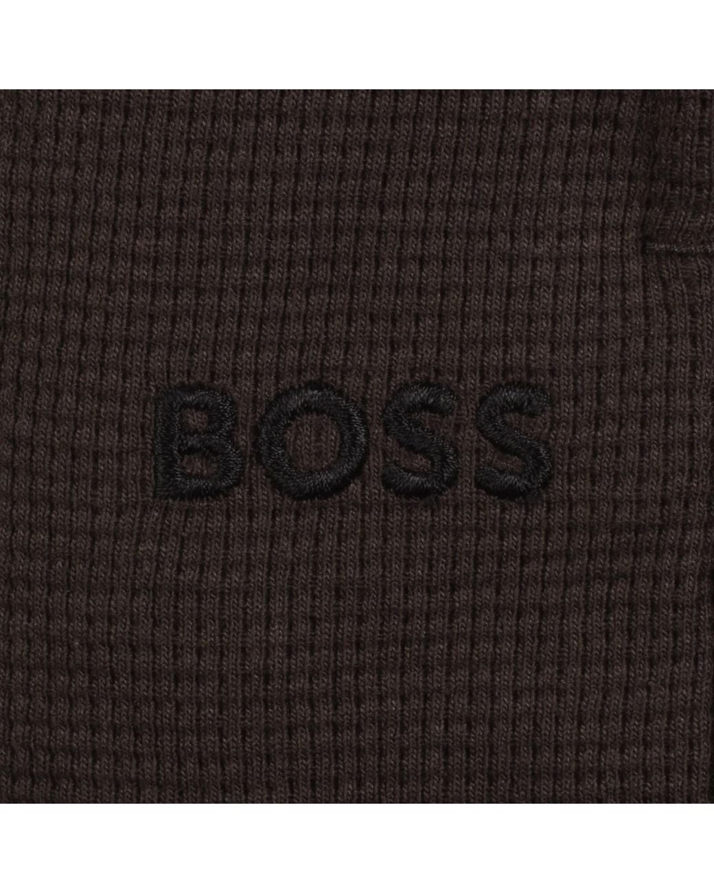 BOSS BUSINESS Black Boss Waffle Shorts Dark for men