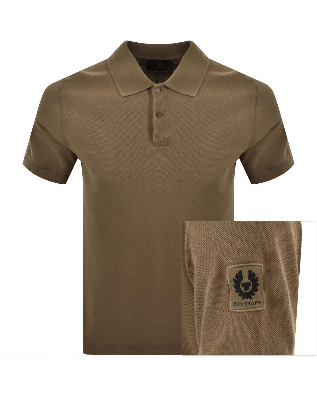 Belstaff Green Valley Garment Dye Polo T Shirt for men