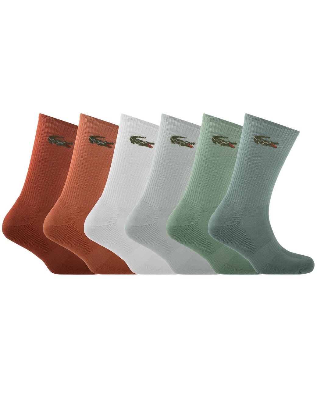 Lacoste Green 6 Pack Sport Crew Socks for men