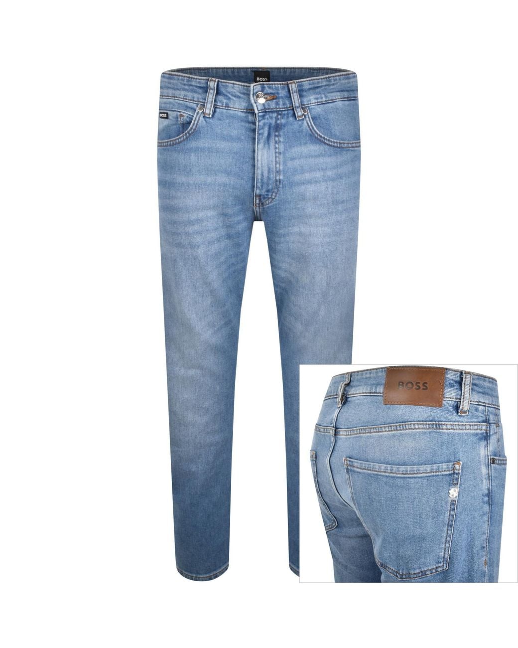 BOSS BUSINESS Blue Boss Delaware Slim Fit Jeans Light Wash for men