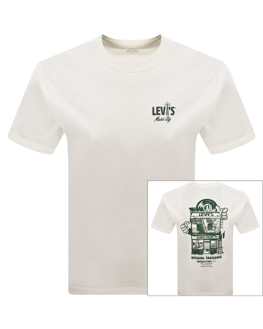 Levi's White Music City Graphic T Shirt Off for men