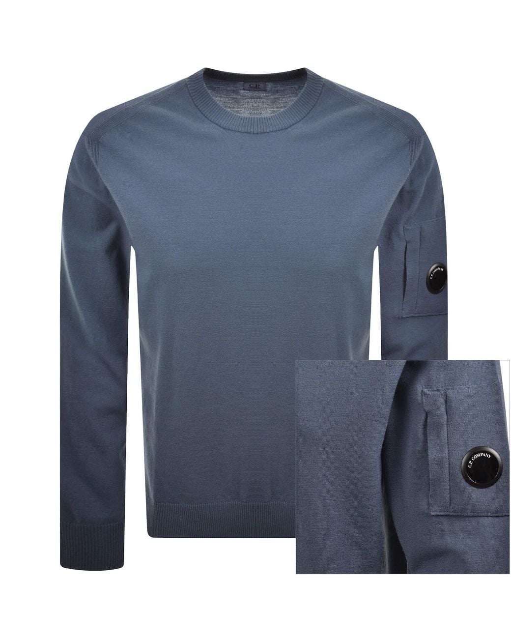 C P Company Blue Cp Company Rib Knit Jumper for men