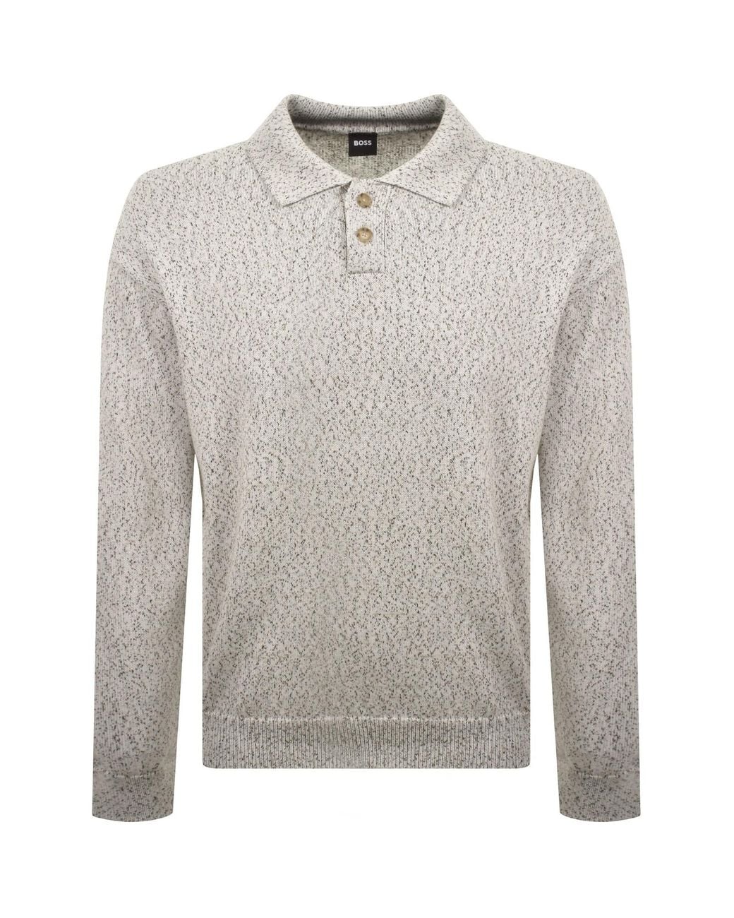 BOSS BUSINESS Gray Boss C Lomerlo Knit Polo Off for men