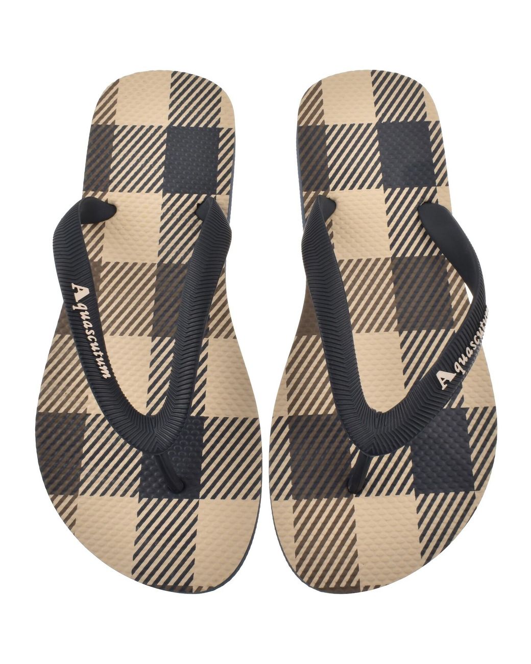 Aquascutum Brown Marco Iconic Flip Flop Nvay for men