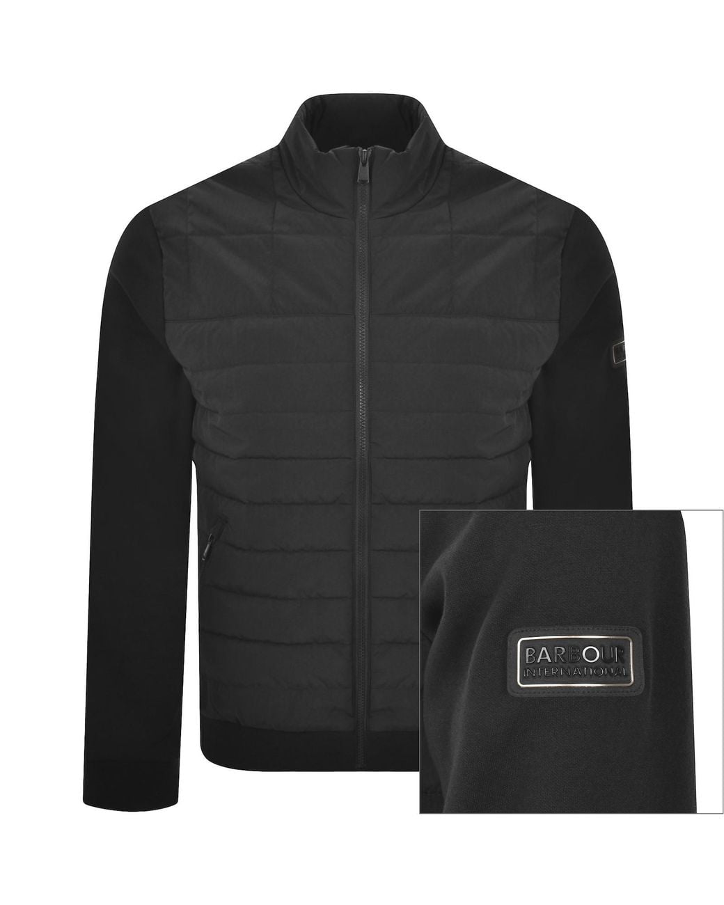 Barbour Black Quilted Sweatshirt for men