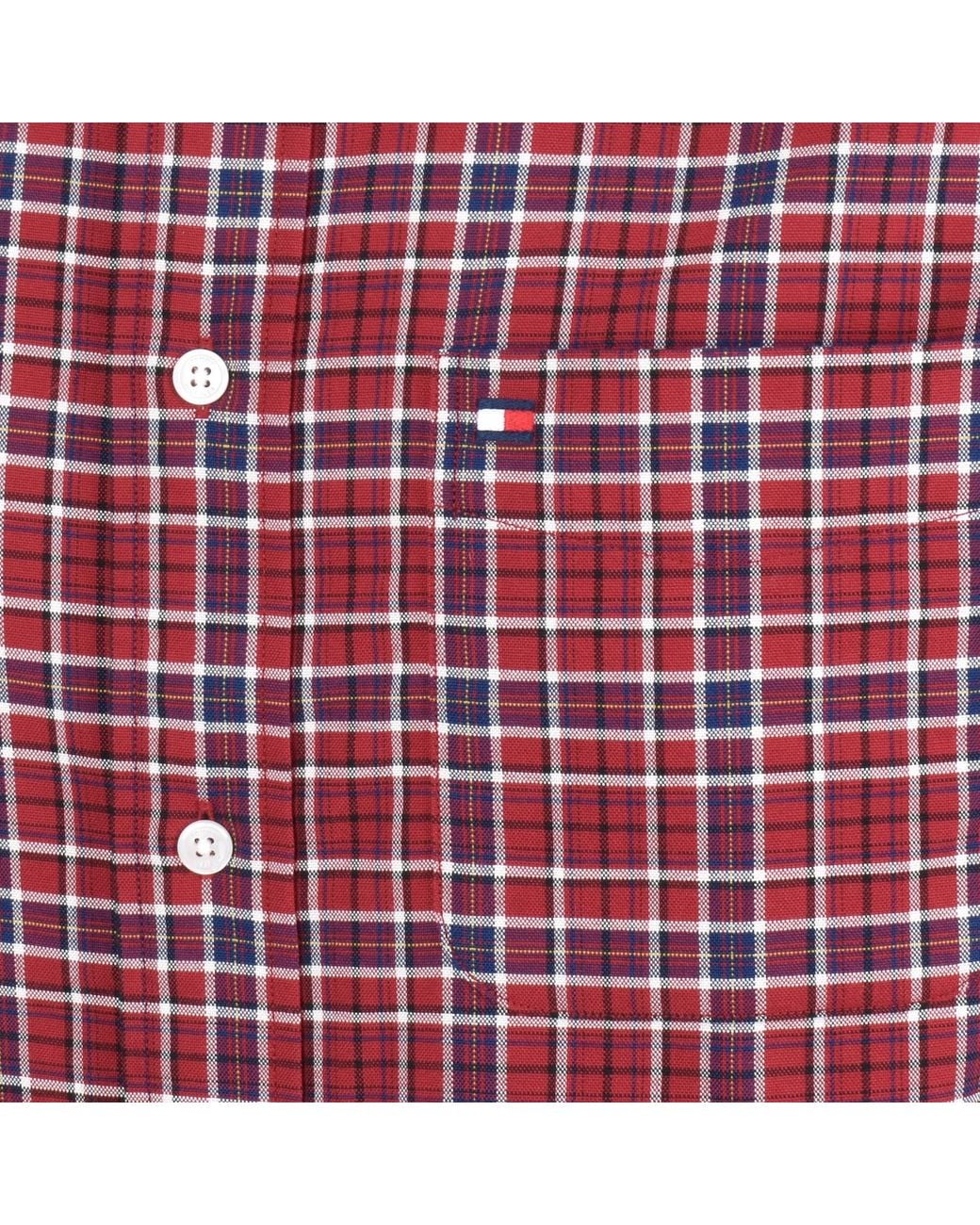 Tommy Hilfiger Red Long Sleeve Tartan Shirt for men