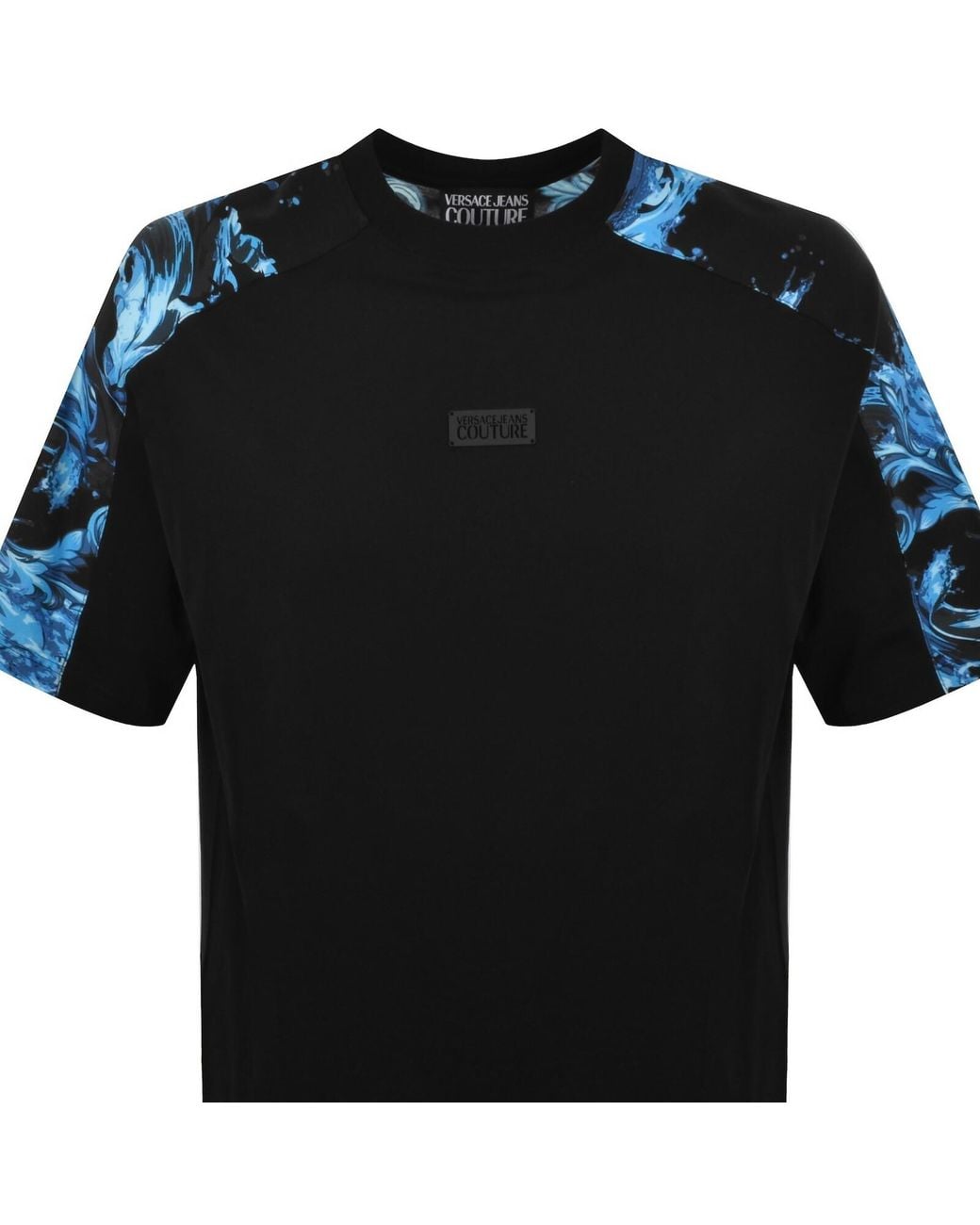 Versace Jeans Black Couture Contrast Print T Shirt for men