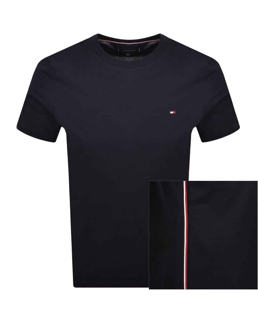 Tommy Hilfiger Black Global Stripe T Shirt for men