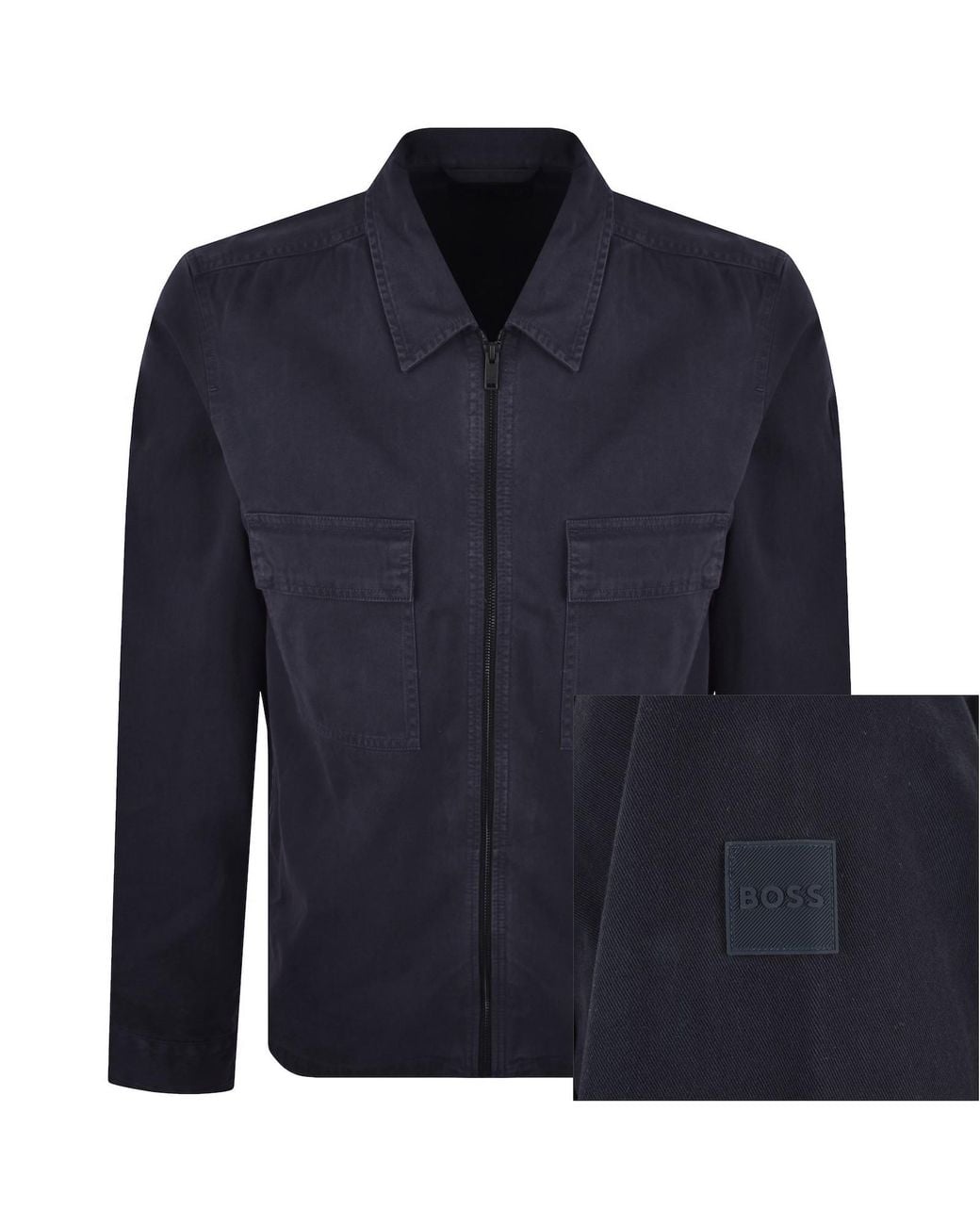 Boss Blue Boss Lorum Full Zip Overshirt Dark for men