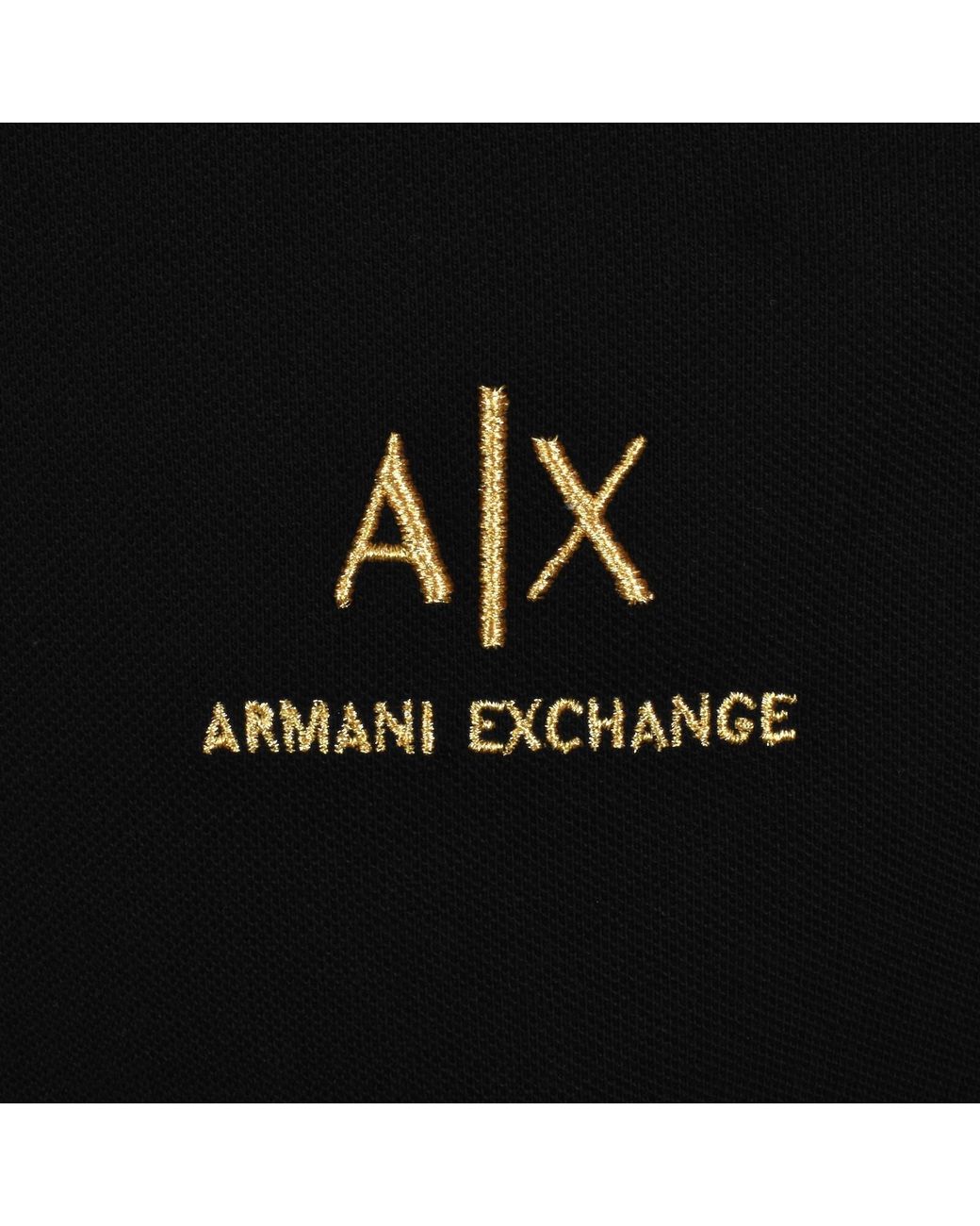 ARMANI EXCHANGE Black Polo T Shirt for men