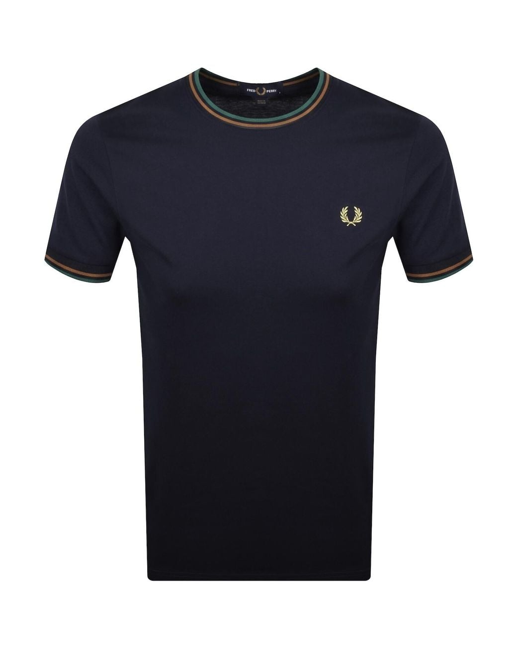Fred Perry Blue Twin Tipped T Shirt for men