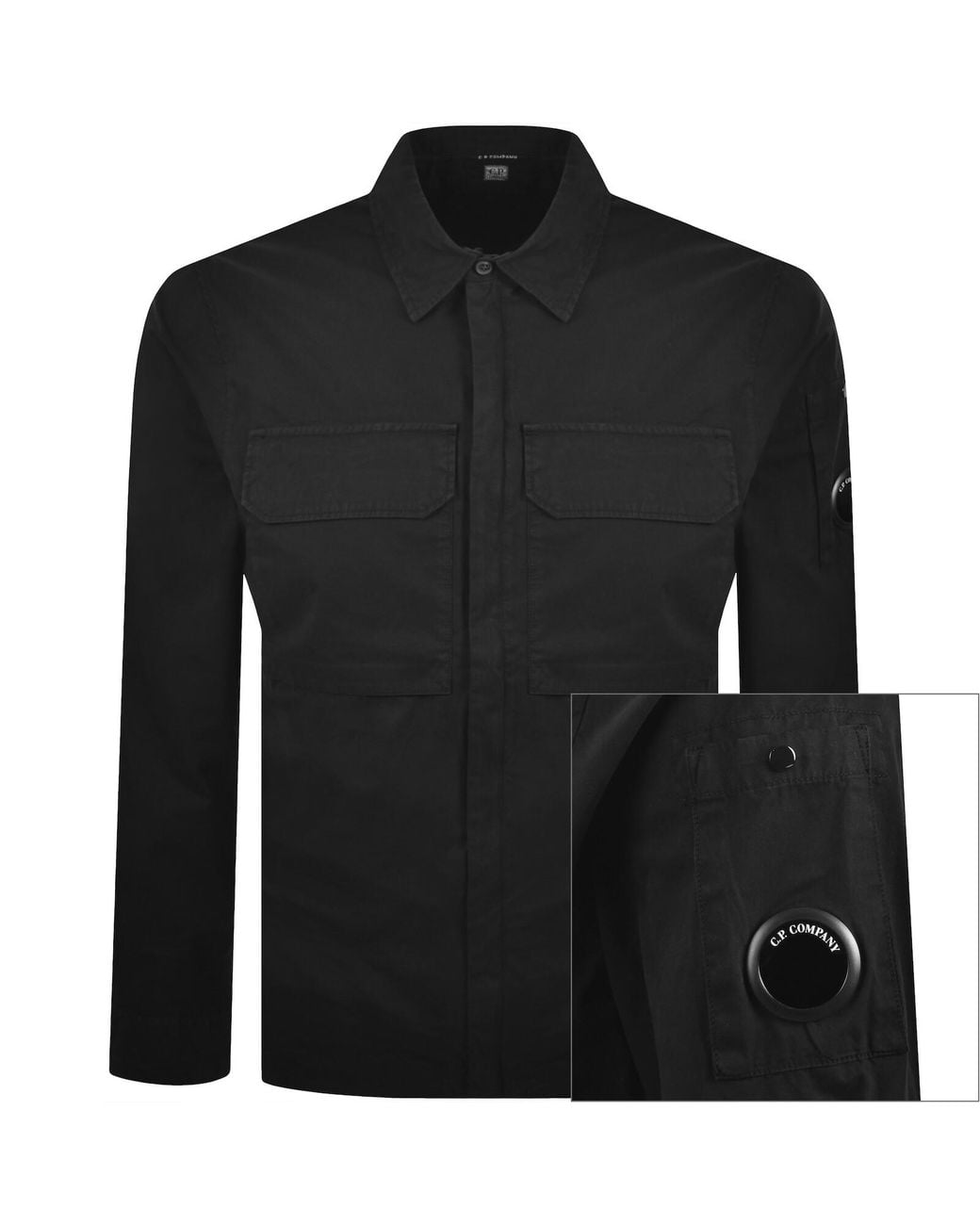 C P Company Black Cp Company Gabardine Overshirt for men