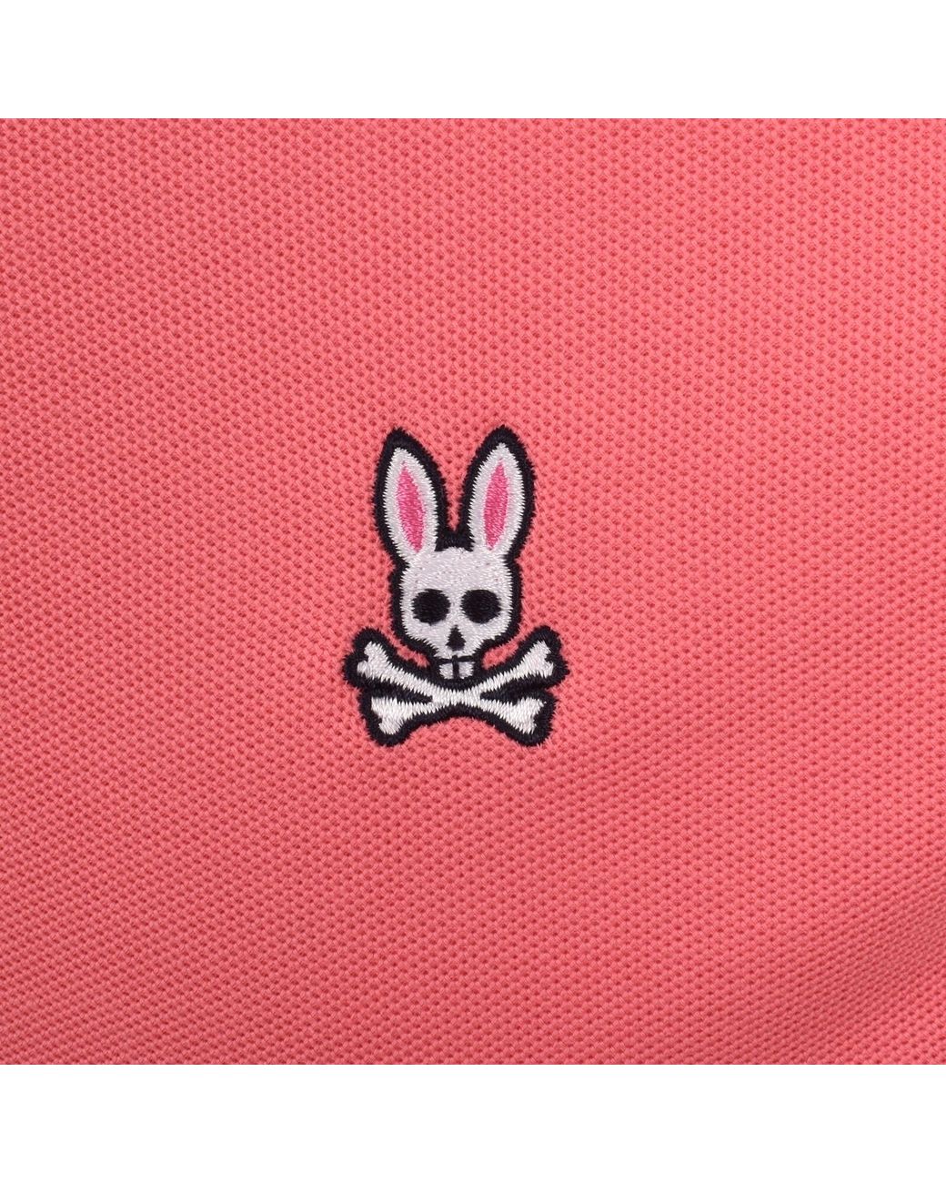 Psycho Bunny Pink Classic Polo T Shirt for men