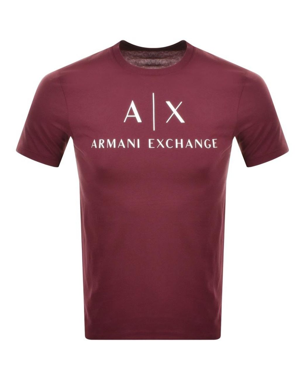 Armani Exchange Slim Fit Logo T Shirt in Red for Men | Lyst
